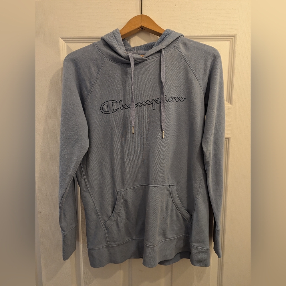 LIGHT BLUE CHAMPION HOODIE